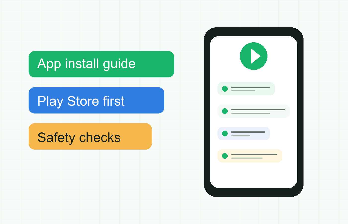 Android app install guide illustration